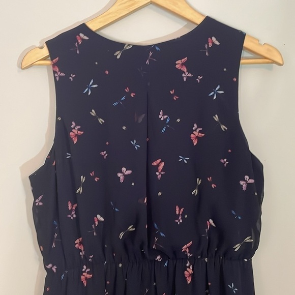 Women’s sleeveless floral ruffle drawstring flowing dress - Picture 9 of 10